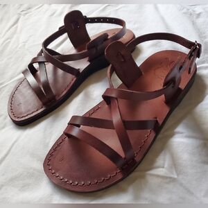 Camel Holy Land Leather Sandals